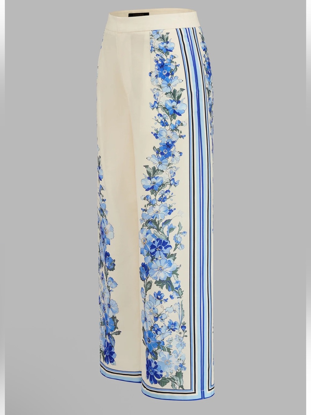 Commense Floral Belted Camisole & Wide-Leg Pants Set - Cream with Blue Floral M - Picture 5 of 8